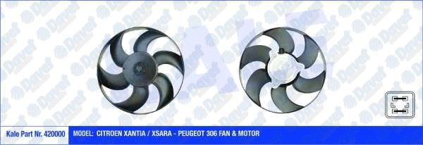 KALE 420000 Fan Motoru Peugeot Xantia / Xsara - 306 (220w 320mm) (Fan-Motor)